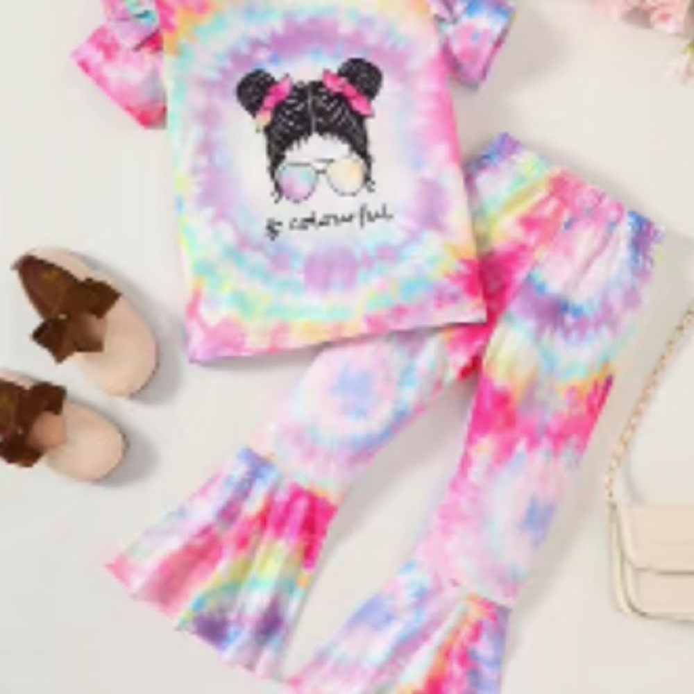 Big girls tie die pants set
